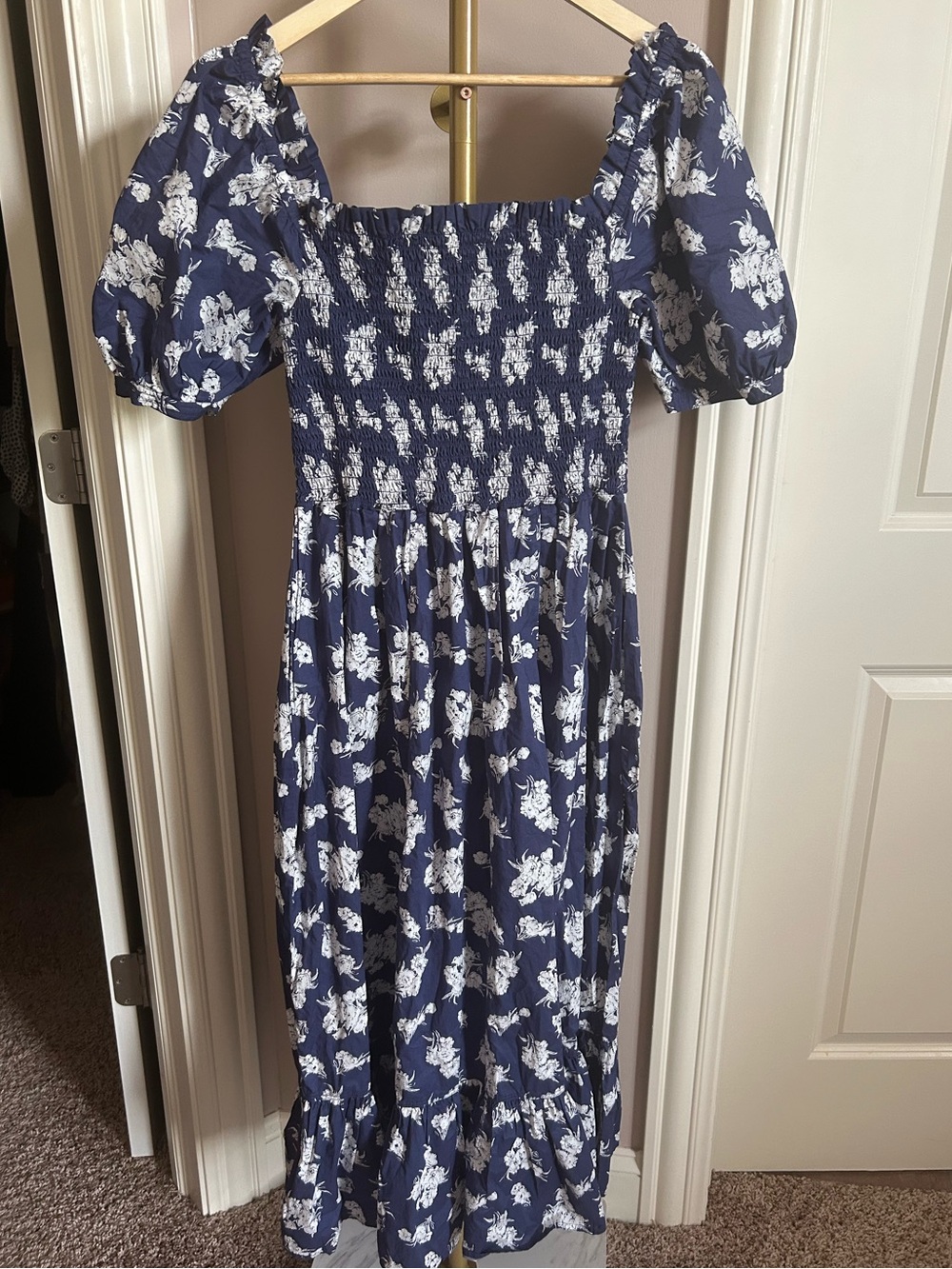 Polo Ralph Lauren Blue Floral Day Dress with pockets (size XL) - Picture 5 of 11
